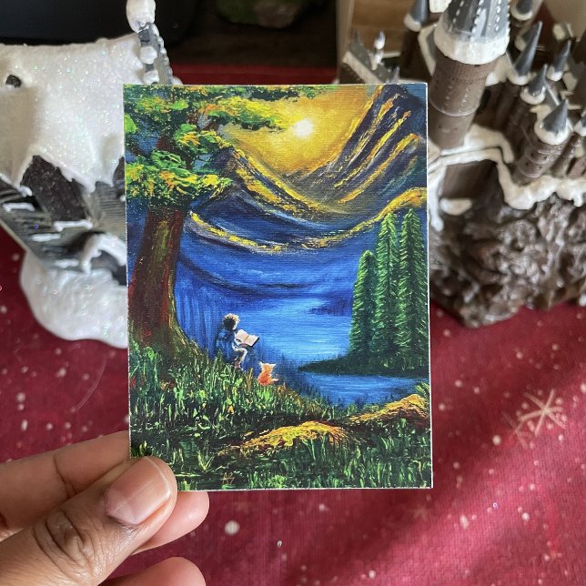 Liggande brant Färg Solnedtonsläsning av fin konst Poster (Skapare uppladdad)