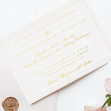 Liggande formell kalligrafi Elegant Guld Bröllop