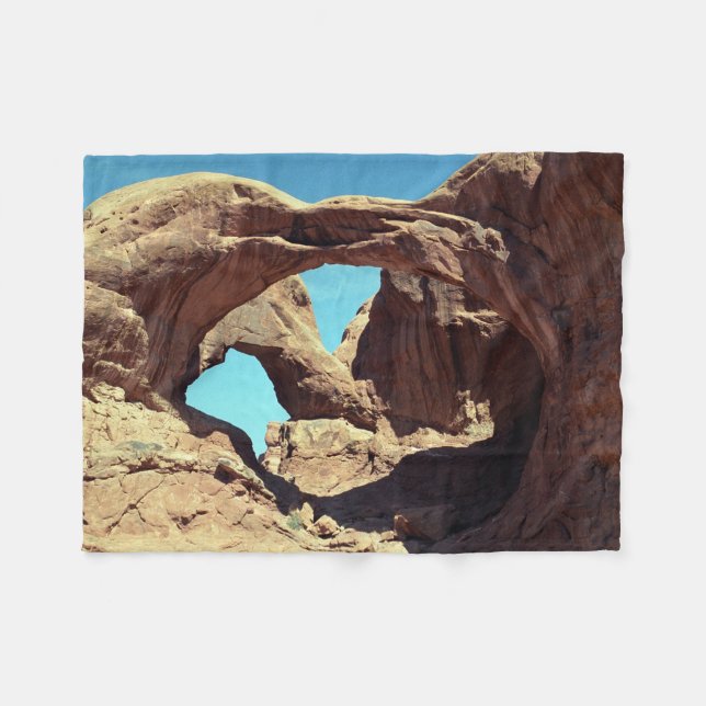 liggande foto för dubbla Arch Utah Desert Ligcape Fleecefilt (Framsidan (Horisontell))