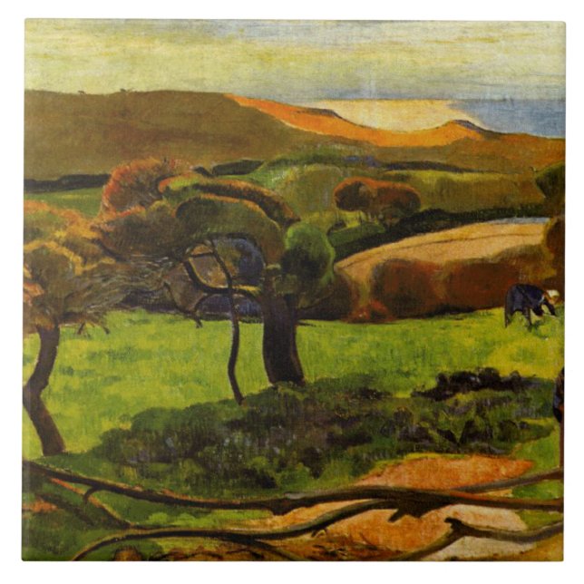 Liggande från Bretagne av Paul Gauguin Kakelplatta (Framsidan)