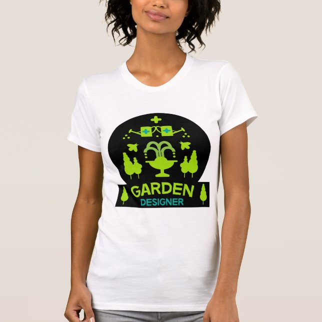 Liggande Garden Designer Landscaper | Gardener M T Shirt (Framsida)