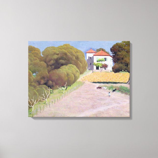 Liggande, House with the Red Tak, 1924 Canvastryck (Framsida)