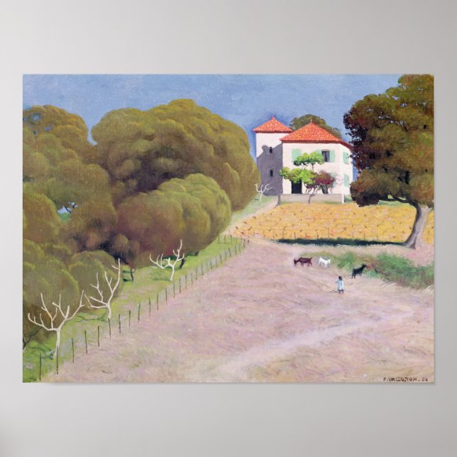 Liggande, House with the Red Tak, 1924 Poster (Framsidan)