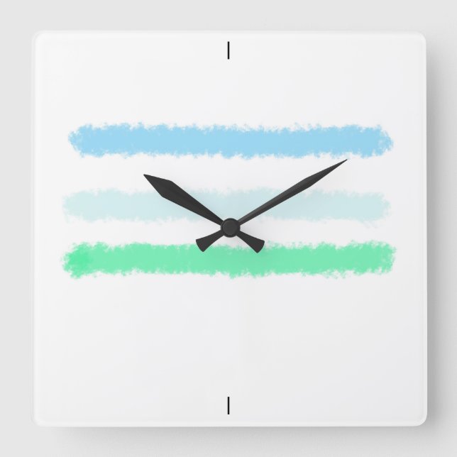 Liggande i Abstrakt. Fyrkantig Klocka (Framsida)