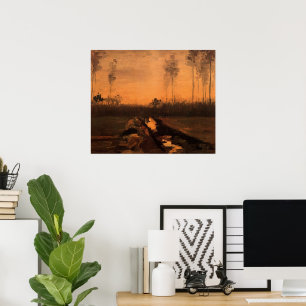Liggande i Dusk av Vincent van Gogh Poster