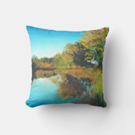 Liggande konstvattendrag Träd Kudde