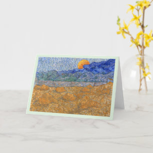 Liggande kväll med Stigning Måne av Van Gogh Kort