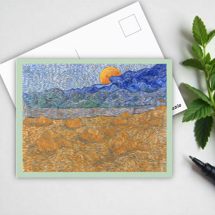 Liggande kväll med Stigning Måne av Van Gogh Vykort