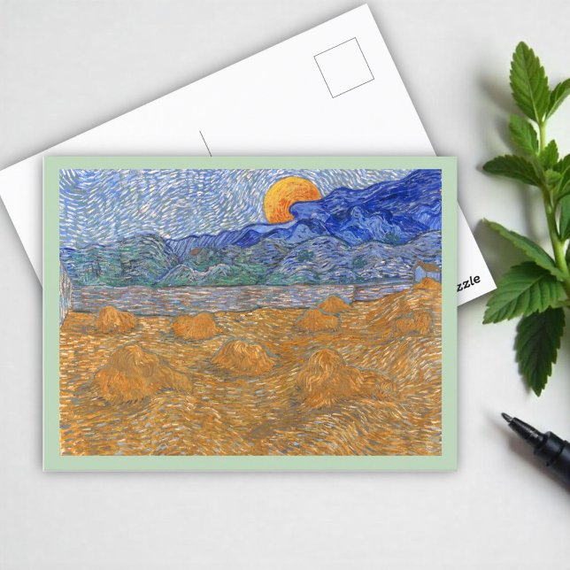 Liggande kväll med Stigning Måne av Van Gogh Vykort (Skapare uppladdad)