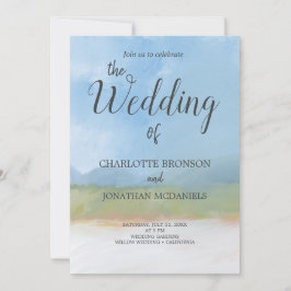 Liggande liggande Blå himmel Bröllop Inbjudningar