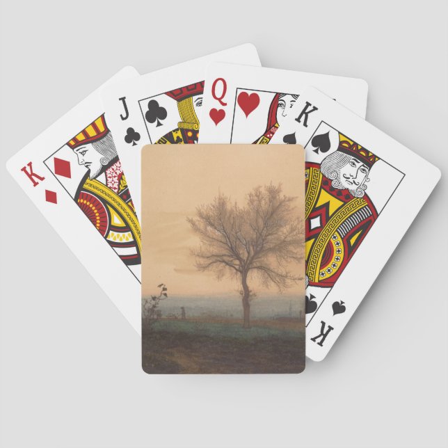 Liggande med Bare Träd och Plowman Casinokort (Baksidan)