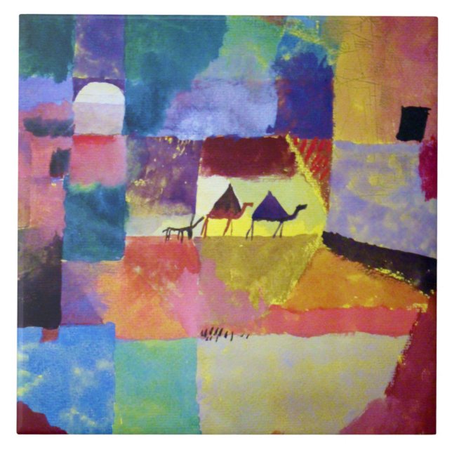 Liggande med Camels, Paul Klee Kakelplatta (Framsidan)