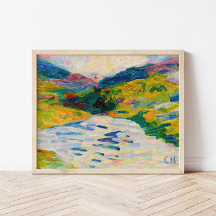 Liggande med en flod Curt Herrmann Poster