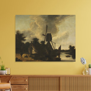 Liggande med en Kvarn - Salomon Rombouts Canvastryck