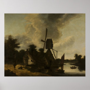 Liggande med en Kvarn - Salomon Rombouts Poster