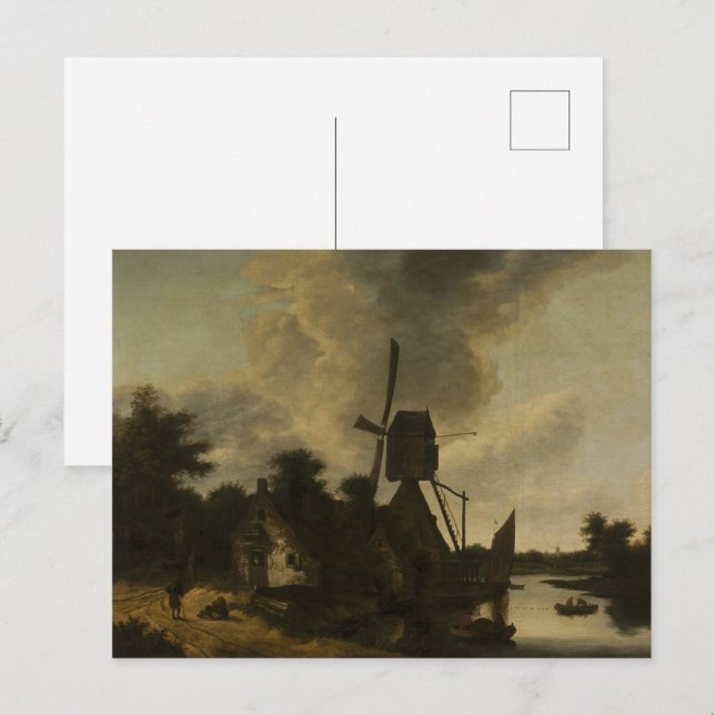 Liggande med en Kvarn - Salomon Rombouts Vykort (Fram/baksida)