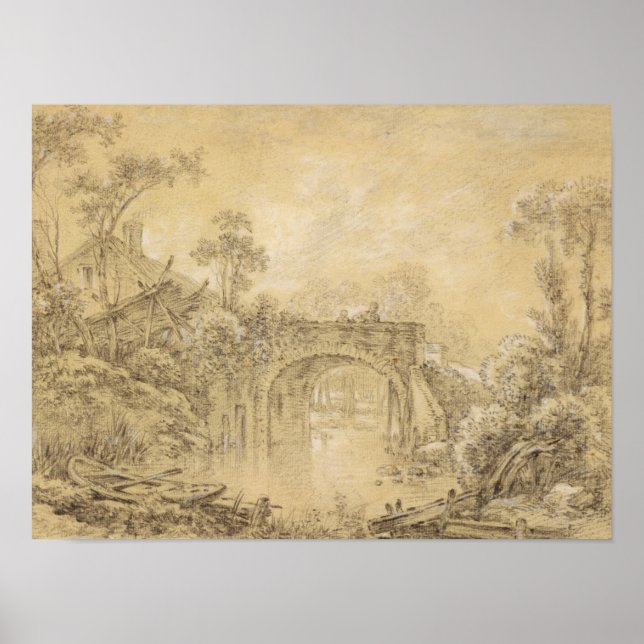 Liggande med en Rustic Bridge Poster (Framsidan)