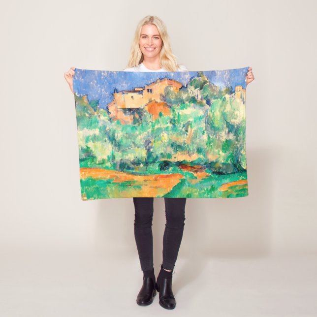 Liggande med ett hus, Cezanne Fleecefilt (På plats)