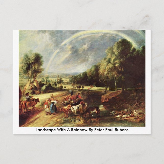 Liggande med ett regnbåge av Peter Paul Rubens Vykort (Framsida)