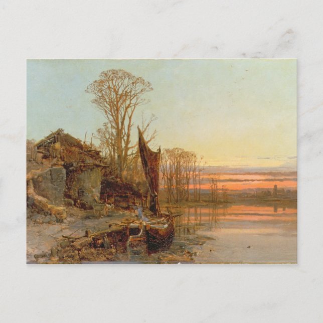 Liggande med ett rutt stativ vid Sunset, 1898 Vykort (Framsida)