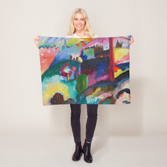 Liggande med fabriksSkorsten, Wassily Kandinsky Fleecefilt (På plats)