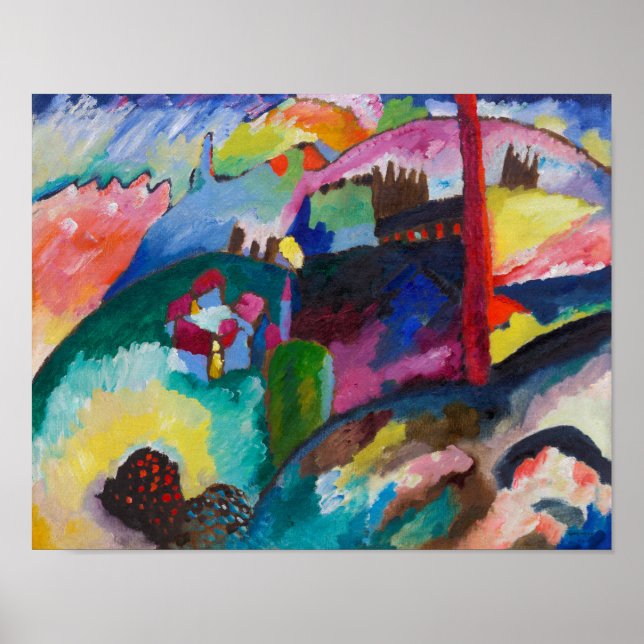 Liggande med fabriksSkorsten, Wassily Kandinsky Poster (Framsidan)