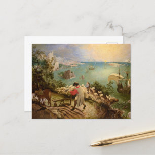 Liggande med Fall Icarus by P. Bruegel Helg Vykort