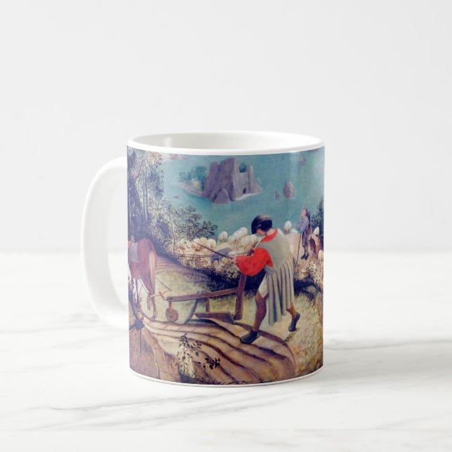Liggande med Fall Icarus, Pieter Bruegel Kaffemugg (Framsida vänster)