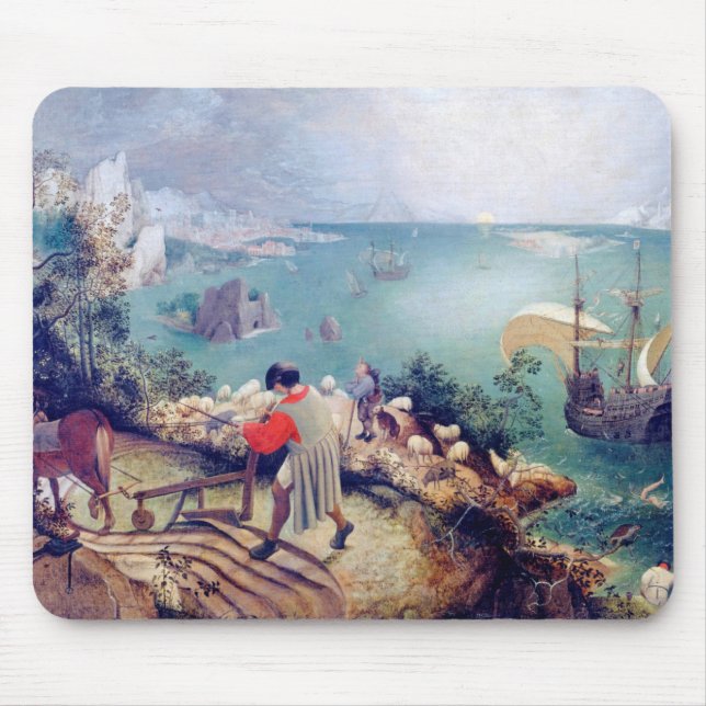 Liggande med Fall Icarus, Pieter Bruegel Musmatta (Framsidan)