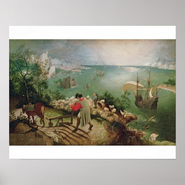 Liggande med Fall of Icarus, 1555 Poster (Framsidan)