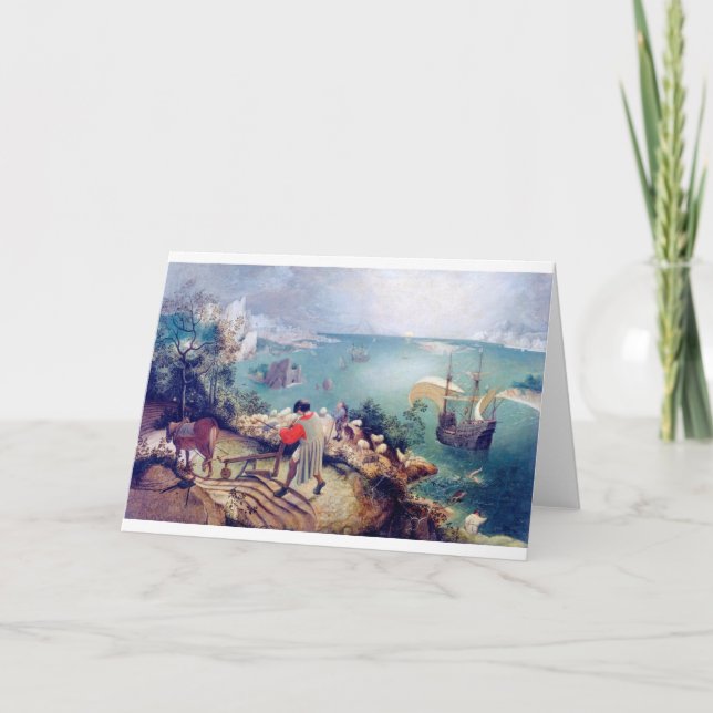 Liggande med Fall of Icarus, Pieter Bruegel Kort (Framsida)