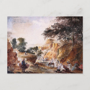 Liggande med figurer efter Camille Pissaro Vykort