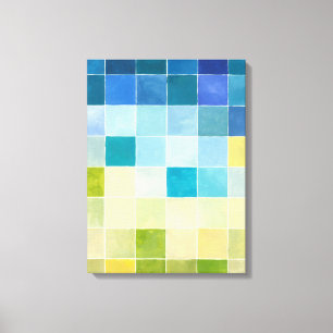 Liggande med flerfärgade pixelrutor canvastryck