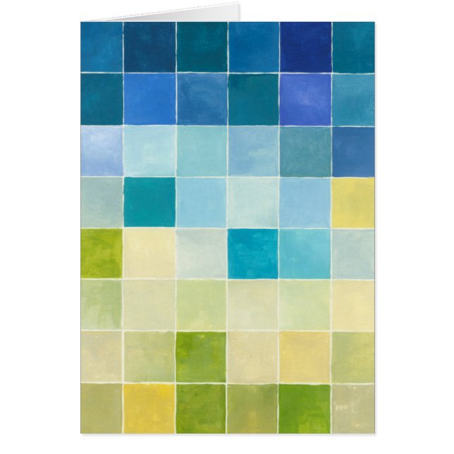 Liggande med flerfärgade pixelrutor hälsningskort (Framsidan)