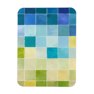 Liggande med flerfärgade pixelrutor magnet