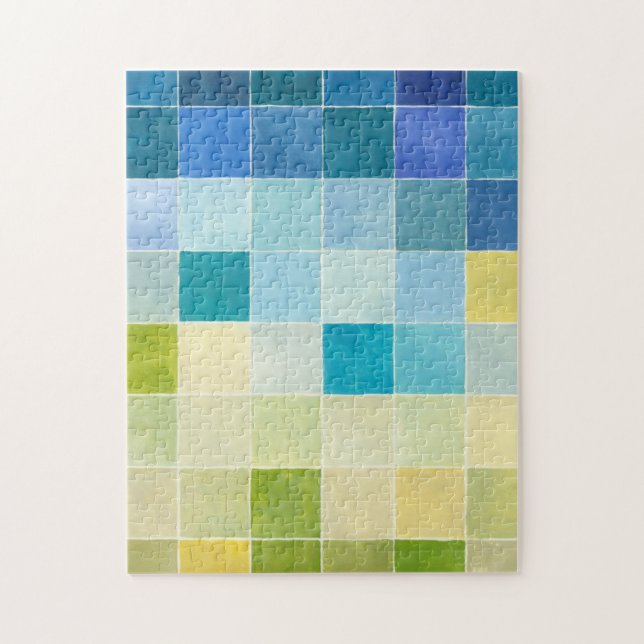 Liggande med flerfärgade pixelrutor pussel (Vertikal)