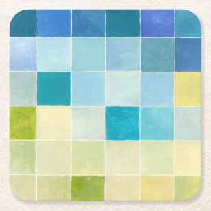 Liggande med flerfärgade pixelrutor underlägg papper kvadrat
