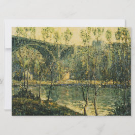 Liggande med flod och bro: Vår God morgon Kort