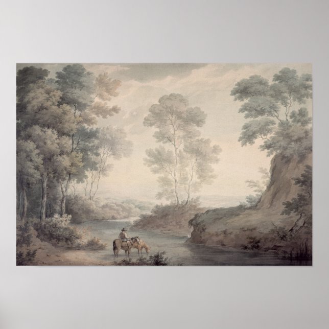 Liggande med flod- och hästvatten poster (Framsidan)
