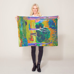 Liggande med Gris och häst, Gauguin Fleecefilt