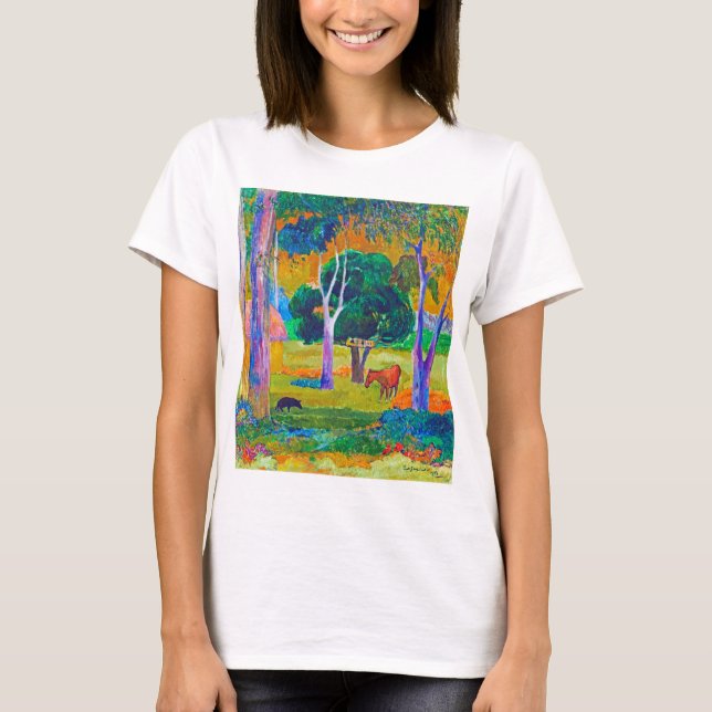 Liggande med Gris och häst, Gauguin T Shirt (Framsida)