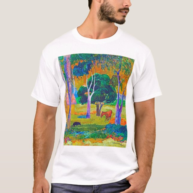 Liggande med Gris och häst, Gauguin T Shirt (Framsida)