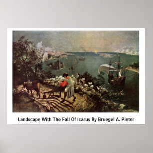 Liggande med Icarus fall av Bruegel A. Pi Poster