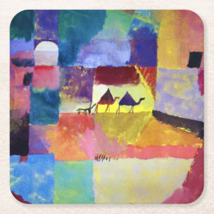 Liggande med kameler, Paul Klee Underlägg Papper Kvadrat