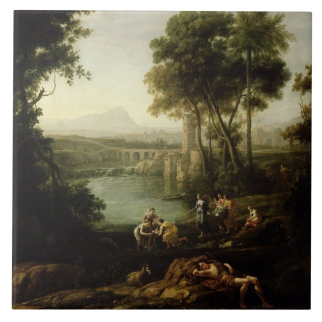 Liggande med Moses-sökningen Kakelplatta (Framsidan)