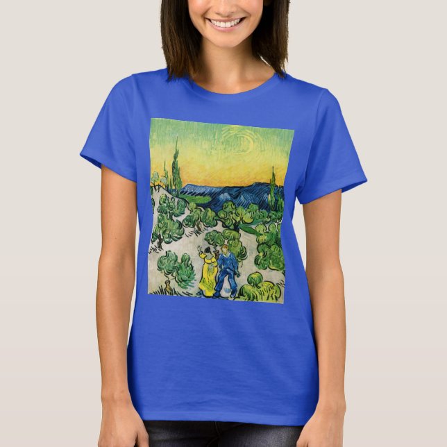 Liggande med par Walking av Vincent van Gogh T Shirt (Framsida)