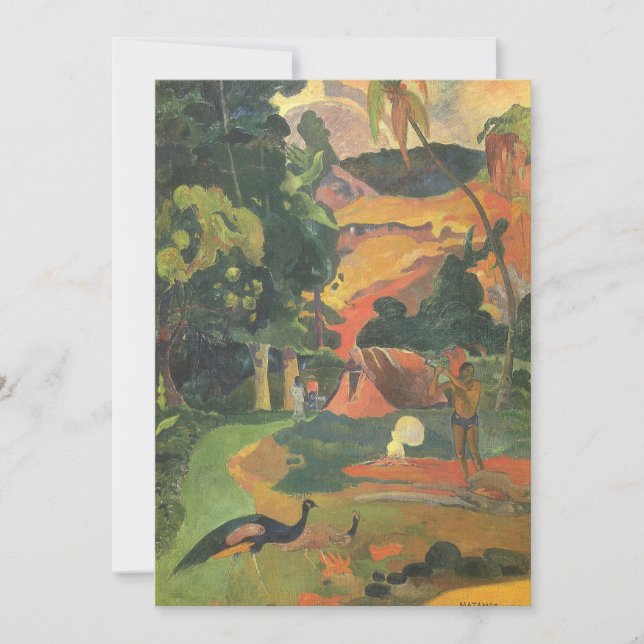 Liggande med Peacocks av Paul Gauguin (Framsida)