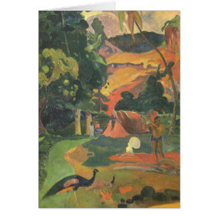 Liggande med Peacocks av Paul Gauguin Hälsningskort