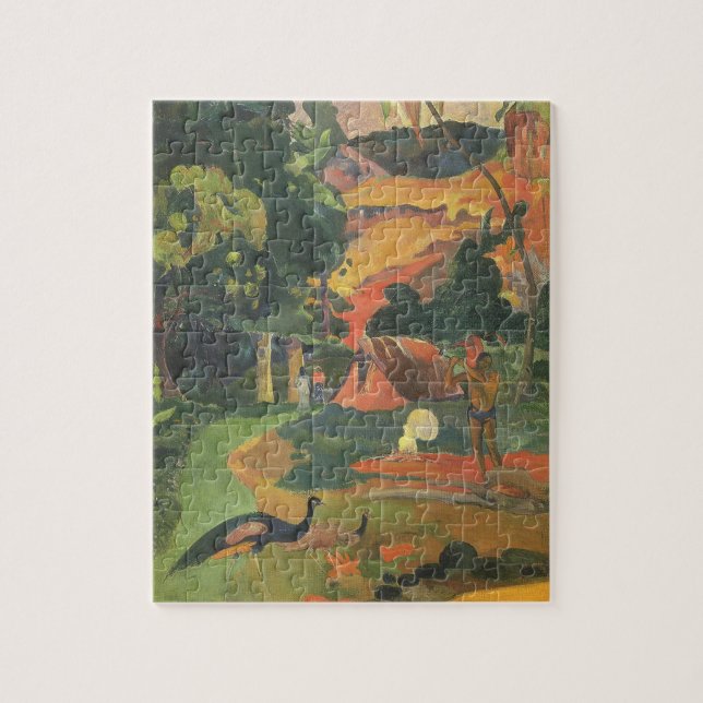 Liggande med Peacocks av Paul Gauguin Pussel (Vertikal)