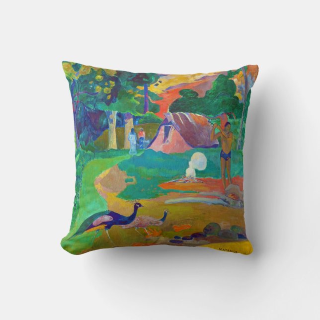 Liggande med Peacocks, Gauguin Kudde (Framsida)
